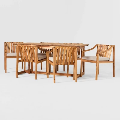 7pc Modern Slatted Wood Outdoor Dining Set - Saracina Home 7pc Modern Slatted Wood Outdoor Dining Set - Saracina Home -Saracina Home GUEST 004dfb25 1c23 4390 ab30 32ab6c6abcb4