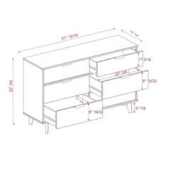 Mid-Century Modern Groove Wood 6 Drawer Dresser - Saracina Home 6 Mid-Century Modern Groove Wood 6 Drawer Dresser - Saracina Home -Saracina Home GUEST 00517b78 51c3 4bd6 b25d 1b4df6d40b7d