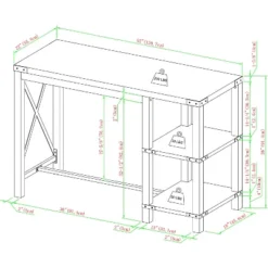Rustic Farmhouse Metal X Kitchen Island With Shelves - Saracina Home -Saracina Home GUEST 0142461f c229 4e13 b506 be15f851baff