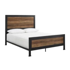 Queen Industrial Wood And Metal Bed - Saracina Home -Saracina Home GUEST 01f5a655 b757 41d6 a50b eea74a082030