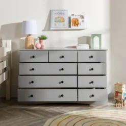 Saracina Home 30 Lauren Classic Transitional 9 Drawer Dresser Storage - Saracina Home