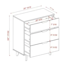 Mid-Century Modern Wood 3 Drawer Dresser - Saracina Home -Saracina Home GUEST 03e71391 f4a0 4958 bf65 fd389a4c2c88
