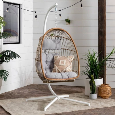 Toluca Hanging Outdoor Boho Egg Chair with Cushion - Saracina Home Toluca Hanging Outdoor Boho Egg Chair With Cushion - Saracina Home -Saracina Home GUEST 04b0ab82 b036 4ace bcfe 94dc2fb985b6