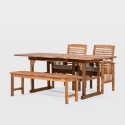 Ravenscroft 4pc Extendable Acacia Wood Outdoor Dining Set - Saracina Home 6 Ravenscroft 4pc Extendable Acacia Wood Outdoor Dining Set - Saracina Home -Saracina Home GUEST 05ab73f4 1340 427a b6c1 e995012a08c6