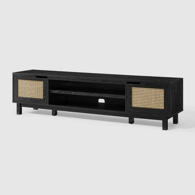 Modern Boho Storage TV Stand for TVs up to 80" with Rattan Doors - Saracina Home Modern Boho Storage TV Stand For TVs Up To 80" With Rattan Doors - Saracina Home -Saracina Home GUEST 05b74f8b 15fd 47e0 805b d65b865792a5