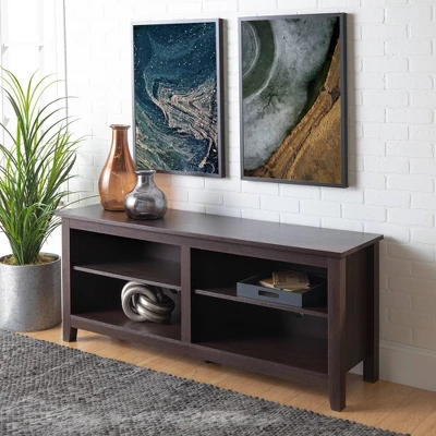Transitional 4 Cubby Wood Open Storage TV Stand for TVs up to 65"- Saracina Home Transitional 4 Cubby Wood Open Storage TV Stand For TVs Up To 65"- Saracina Home -Saracina Home GUEST 06b4bb4f 5734 4103 8a31 cb5b5ba677ce