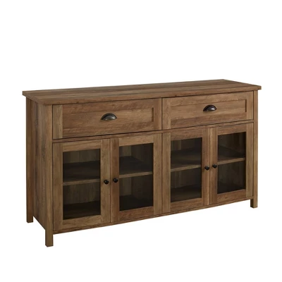 Millia Transitional Farmhouse 4 Door Sideboard with Glass Panels - Saracina Home Millia Transitional Farmhouse 4 Door Sideboard With Glass Panels - Saracina Home -Saracina Home GUEST 072d6b7b 7d7b 469e 910a 77bb30f26747