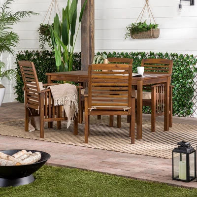 Ravenscroft 5pc Acacia Wood Patio Dining Set - Saracina Home Ravenscroft 5pc Acacia Wood Patio Dining Set - Saracina Home -Saracina Home GUEST 083ae248 b6fd 4b49 8486 d8dc06593db2