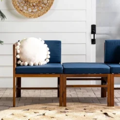 3pc Modular Acacia Wood Patio Chat Set With Cushions - Saracina Home 8 3pc Modular Acacia Wood Patio Chat Set With Cushions - Saracina Home -Saracina Home GUEST 08ef0f7d 7bb9 4ea9 a1ae 96628aa98d4f