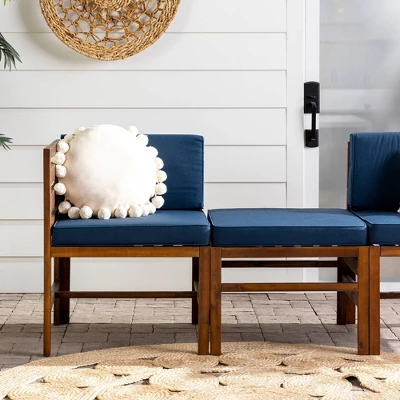 3pc Modular Acacia Wood Patio Chat Set with Cushions - Saracina Home 3pc Modular Acacia Wood Patio Chat Set With Cushions - Saracina Home -Saracina Home GUEST 08ef0f7d 7bb9 4ea9 a1ae 96628aa98d4f