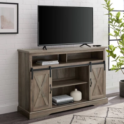 Transitional Sliding Barndoor Highboy TV Stand for TVs up to 58" - Saracina Home Transitional Sliding Barndoor Highboy TV Stand For TVs Up To 58" - Saracina Home -Saracina Home GUEST 09952b11 9d3e 4f27 ace5 ddaf8b753f43