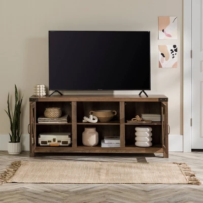 Clarabelle Transitional Glass Barn Door TV Stand for TVs up to 65" - Saracina Home Clarabelle Transitional Glass Barn Door TV Stand For TVs Up To 65" - Saracina Home -Saracina Home GUEST 0a8b984d f974 4520 abf7 0c8e9a3910a2