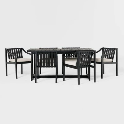 7pc Modern Slatted Wood Outdoor Dining Set - Saracina Home 7pc Modern Slatted Wood Outdoor Dining Set - Saracina Home -Saracina Home GUEST 117dd8e5 e41e 4deb 8859 7e6c9ff717ab