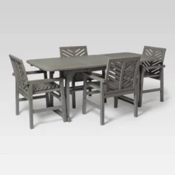 5pc Slatted Extendable Acacia Wood Patio Dining Set - Saracina Home 10 5pc Slatted Extendable Acacia Wood Patio Dining Set - Saracina Home -Saracina Home GUEST 1180b99e 29f9 4ec7 9106 c492deb0dc52