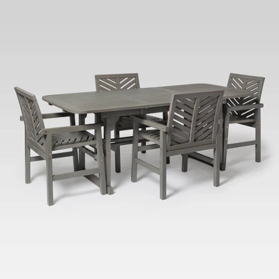 5pc Slatted Extendable Acacia Wood Patio Dining Set - Saracina Home 5pc Slatted Extendable Acacia Wood Patio Dining Set - Saracina Home -Saracina Home GUEST 1180b99e 29f9 4ec7 9106 c492deb0dc52