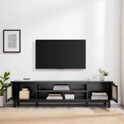Modern Boho Storage TV Stand for TVs up to 80" with Rattan Doors - Saracina Home Modern Boho Storage TV Stand For TVs Up To 80" With Rattan Doors - Saracina Home -Saracina Home GUEST 12221a0d 7b20 4e5c 80e3 fe64e592ec0c