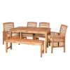 Ravenscroft 6pc Acacia Wood Patio Dining Set - Brown - Saracina Home