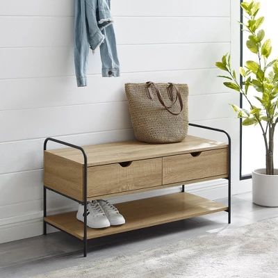 Modern 2 Drawer Storage Entry Bench - Saracina Home Modern 2 Drawer Storage Entry Bench - Saracina Home -Saracina Home GUEST 17d0e894 2dbf 4362 b8e6 072d9e162252