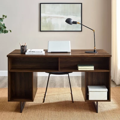 DuPonte Modern Double Sided Pedestal Executive Desk Dark Walnut - Saracina Home DuPonte Modern Double Sided Pedestal Executive Desk Dark Walnut - Saracina Home -Saracina Home GUEST 1871630c f047 4b8e b465 889d4c1ca0e0