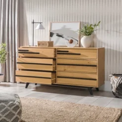 Modern 6 Drawer Double Dresser With Long Handles - Saracina Home 4 Modern 6 Drawer Double Dresser With Long Handles - Saracina Home -Saracina Home GUEST 18b33b53 0bdf 442a bb37 dacdbb32549b