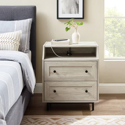 Transitional 2 Drawer Nightstand with USB Port - Saracina Home Transitional 2 Drawer Nightstand With USB Port - Saracina Home -Saracina Home GUEST 1b686574 2313 4386 9820 c1f908f67752