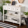 48" Farmhouse Solid Wood 2 Drawer Buffet White - Saracina Home