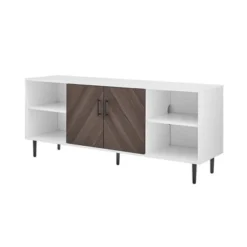 Angelo Modern 2 Door Bookmatch TV Stand For TVs Up To 65" Ash Brown/White - Saracina Home -Saracina Home GUEST 1eb81ab5 8b87 45cc a487 70a62c21b47f