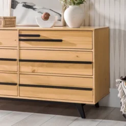 Modern 6 Drawer Double Dresser With Long Handles - Saracina Home 12 Modern 6 Drawer Double Dresser With Long Handles - Saracina Home -Saracina Home GUEST 2398d437 3c82 46a2 a321 290def367454