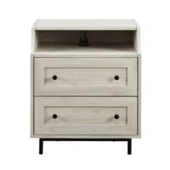 Transitional 2 Drawer Nightstand With USB Port - Saracina Home 2 Transitional 2 Drawer Nightstand With USB Port - Saracina Home -Saracina Home GUEST 25945b3e 4823 49b8 a68b 0b3b259e20b4