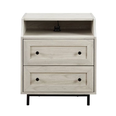 Transitional 2 Drawer Nightstand with USB Port - Saracina Home Transitional 2 Drawer Nightstand With USB Port - Saracina Home -Saracina Home GUEST 25945b3e 4823 49b8 a68b 0b3b259e20b4