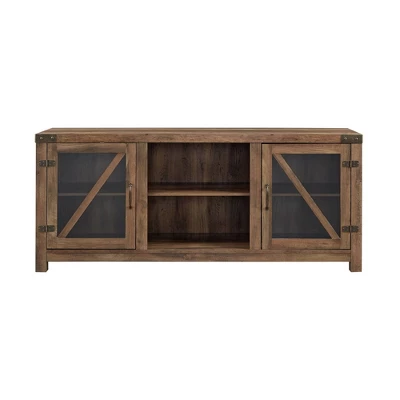 Clarabelle Transitional Glass Barn Door TV Stand for TVs up to 65" - Saracina Home Clarabelle Transitional Glass Barn Door TV Stand For TVs Up To 65" - Saracina Home -Saracina Home GUEST 284cef1a 3dc0 4bd3 9b7c 2c2393fcfb7d
