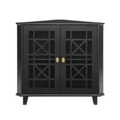 2 Door Corner Accent Cabinet With Fretwork Doors - Saracina Home -Saracina Home GUEST 28fe5556 fd13 4741 9522 8e0abe2af5bd