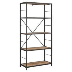 63" 4 Shelf Industrial Transitional Tall Bookshelf - Saracina Home 3 63" 4 Shelf Industrial Transitional Tall Bookshelf - Saracina Home -Saracina Home GUEST 293bbdd1 bd66 4bc9 a60a cd7d2ad5ce55