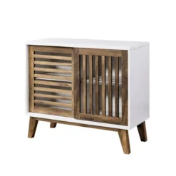 Visconti Mid-Century Modern Sliding Slat Door TV Stand For TVs Up To 40" - Saracina Home -Saracina Home GUEST 2b87a6f1 e71e 4a44 9e1a be7bab63c222