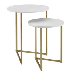2pc Glam V Leg Nesting Side Tables - Saracina Home 8 2pc Glam V Leg Nesting Side Tables - Saracina Home -Saracina Home GUEST 2c0b8908 ba78 43e9 b7db 4d8d98faddaa