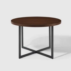 Modern 42" Round Intersecting Leg Dining Table Dark Walnut - Saracina Home -Saracina Home GUEST 2d044005 271c 4633 bf9e a49376431e73