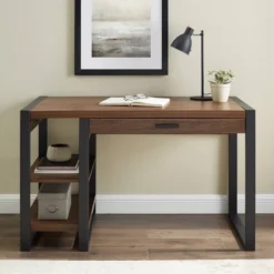 48" Industrial Farmhouse Tech Desk With USB Dark Walnut - Saracina Home 2 48" Industrial Farmhouse Tech Desk With USB Dark Walnut - Saracina Home -Saracina Home GUEST 2da0d29c b949 462a a21b f88d048fd8f1
