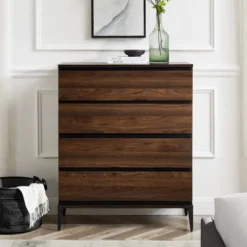Saracina Home 26 Theo Urban Modern Plank 4 Drawer Dresser - Saracina Home