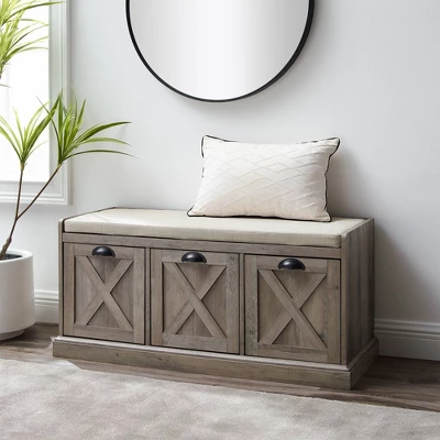 Farmhouse 40" 3 Drawer Storage Bench with Cushion - Saracina Home Farmhouse 40" 3 Drawer Storage Bench With Cushion - Saracina Home -Saracina Home GUEST 30dc7c74 0782 469a a89a 57a1189bd450