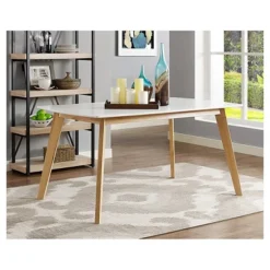 59" Retro Modern Wood Kitchen Dining Table - Saracina Home -Saracina Home GUEST 32bbdfd8 eff2 4932 866b 266095fe6cee