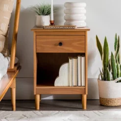 Stiva Classic Mid-Century Modern 1 Drawer Nightstand - Saracina Home -Saracina Home GUEST 33c12aa3 b173 42fe b6c7 72dbb0a37814