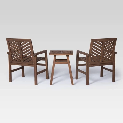 3pc Slatted Chevron Acacia Wood Patio Chat Set - Saracina Home 3pc Slatted Chevron Acacia Wood Patio Chat Set - Saracina Home -Saracina Home GUEST 355c74bb 9ea2 47d2 ba1f 7c182d1522b0