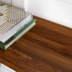 Urban Industrial Entry Table With Wood And Metal Dark Walnut - Saracina Home -Saracina Home GUEST 39315e19 8670 46b1 825d 27a86728e44f