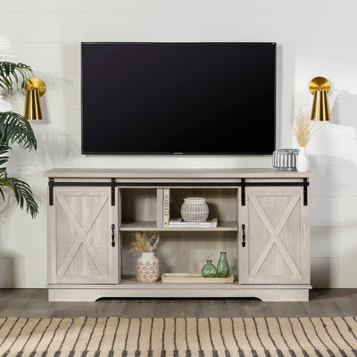 Modern Transitional Sliding Barndoor TV Stand for TVs up to 65"- Saracina Home Modern Transitional Sliding Barndoor TV Stand For TVs Up To 65"- Saracina Home -Saracina Home GUEST 3a33cfae 753c 49d5 b93b f8ed8ea1c772