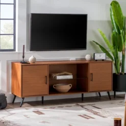 2 Door Mid-Century Modern Wood Storage TV Stand For TVs Up To 65" - Saracina Home 8 2 Door Mid-Century Modern Wood Storage TV Stand For TVs Up To 65" - Saracina Home -Saracina Home GUEST 3bbb6a39 9749 4089 be2e f454c4ed782a