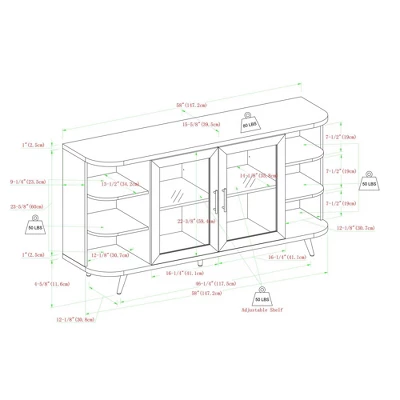 Mid-Century Modern Glass Double Door Curved Sideboard - Saracina Home Mid-Century Modern Glass Double Door Curved Sideboard - Saracina Home -Saracina Home GUEST 3bc9d676 3c02 4615 ba58 619cf80bbb8d