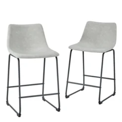 Set Of 2 Laslo Modern Upholstered Faux Leather Counter Height Barstools - Saracina Home 8 Set Of 2 Laslo Modern Upholstered Faux Leather Counter Height Barstools - Saracina Home -Saracina Home GUEST 3c1d9b2d 061b 4189 81fc ba5af95a33cc