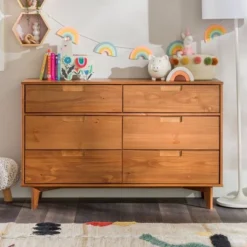 Mid-Century Modern Groove Wood 6 Drawer Dresser - Saracina Home 15 Mid-Century Modern Groove Wood 6 Drawer Dresser - Saracina Home -Saracina Home GUEST 3d447677 be9f 4732 b071 4ec0db1c971f