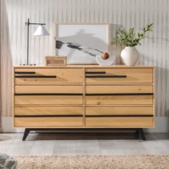 Modern 6 Drawer Double Dresser With Long Handles - Saracina Home 2 Modern 6 Drawer Double Dresser With Long Handles - Saracina Home -Saracina Home GUEST 40ea124f 3b51 440a 98f7 60e8d19eb992