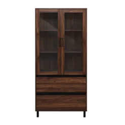 68" Glass Door Storage Hutch With Drawers - Saracina Home -Saracina Home GUEST 4107d99b ca0a 4c81 93d8 e403efb6f200